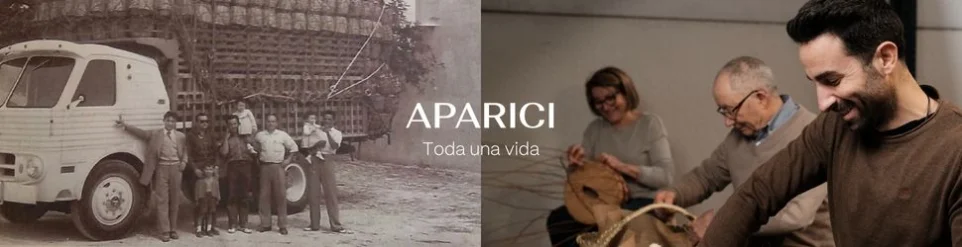 Línea del tiempo de Cestería Aparici desde 1950 hasta 2026. Historia de artesanos del mimbre y evolución de la marca APARICI.