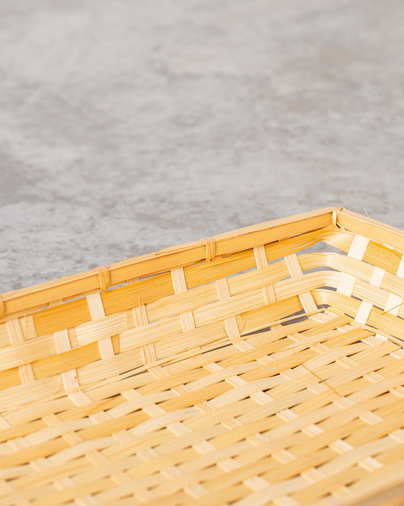 Bandeja rectangular de bambú