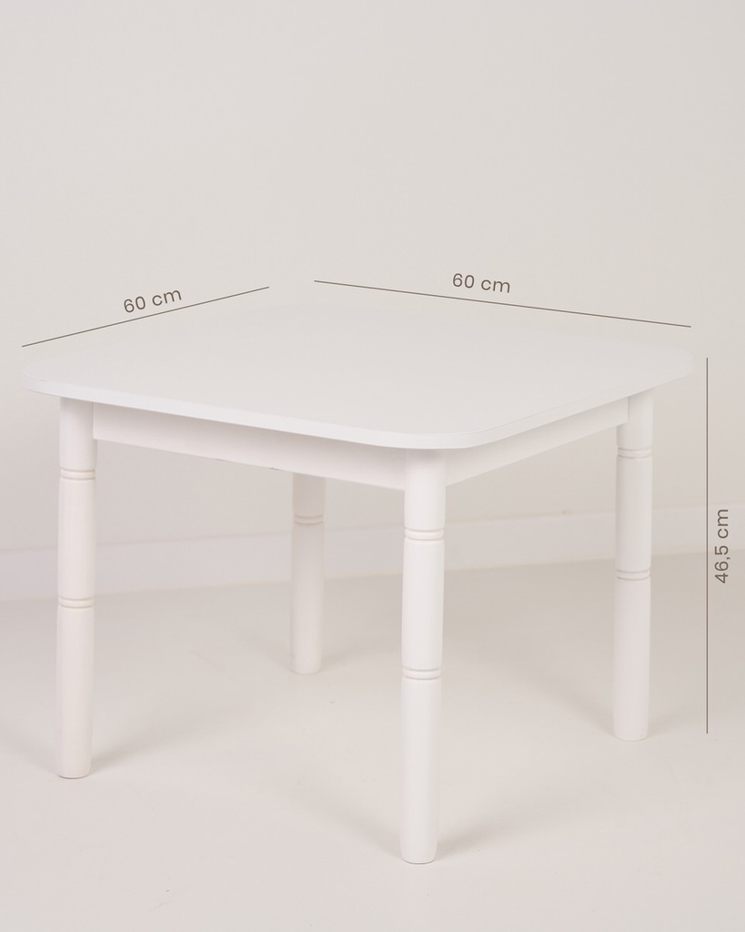 Mesa de madera infantil blanca lacada