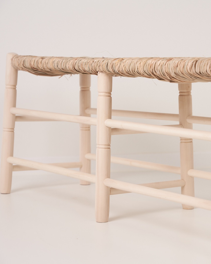 Banco de madera y enea de 60, 85, 100  y 120cm