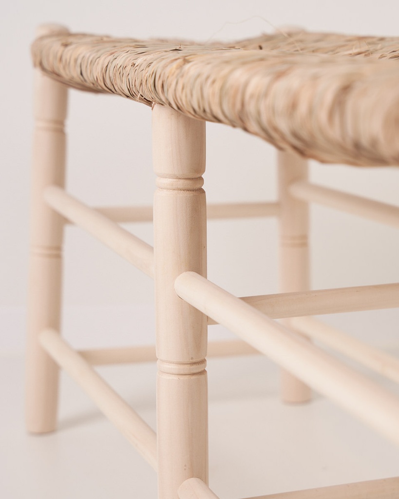 Banco de madera y enea de 60, 85, 100  y 120cm
