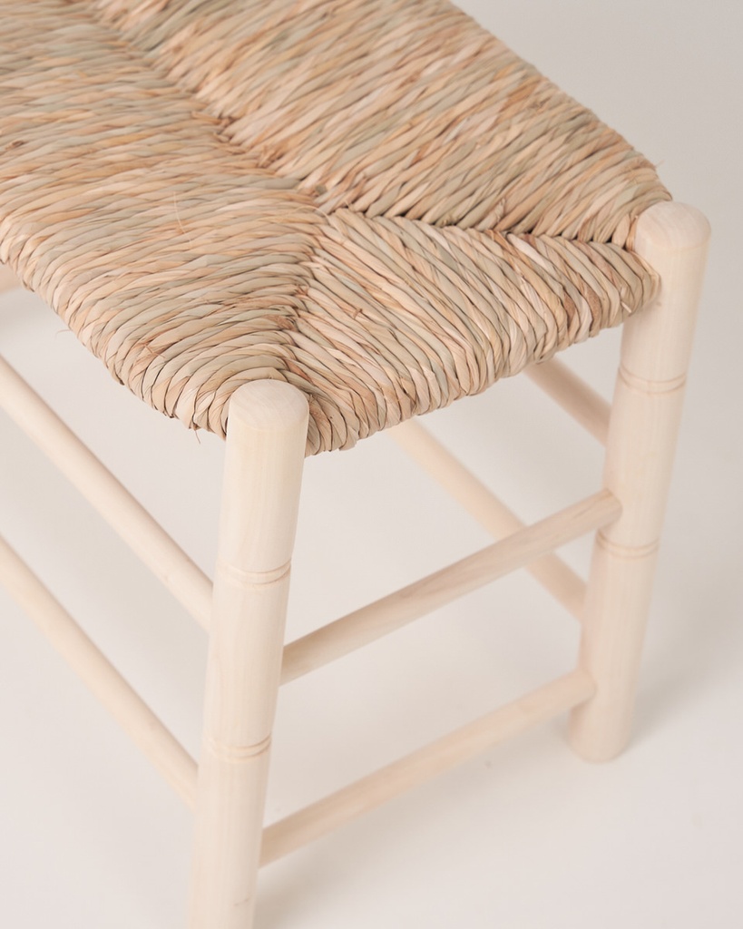 Banco de madera y enea de 60, 85, 100  y 120cm