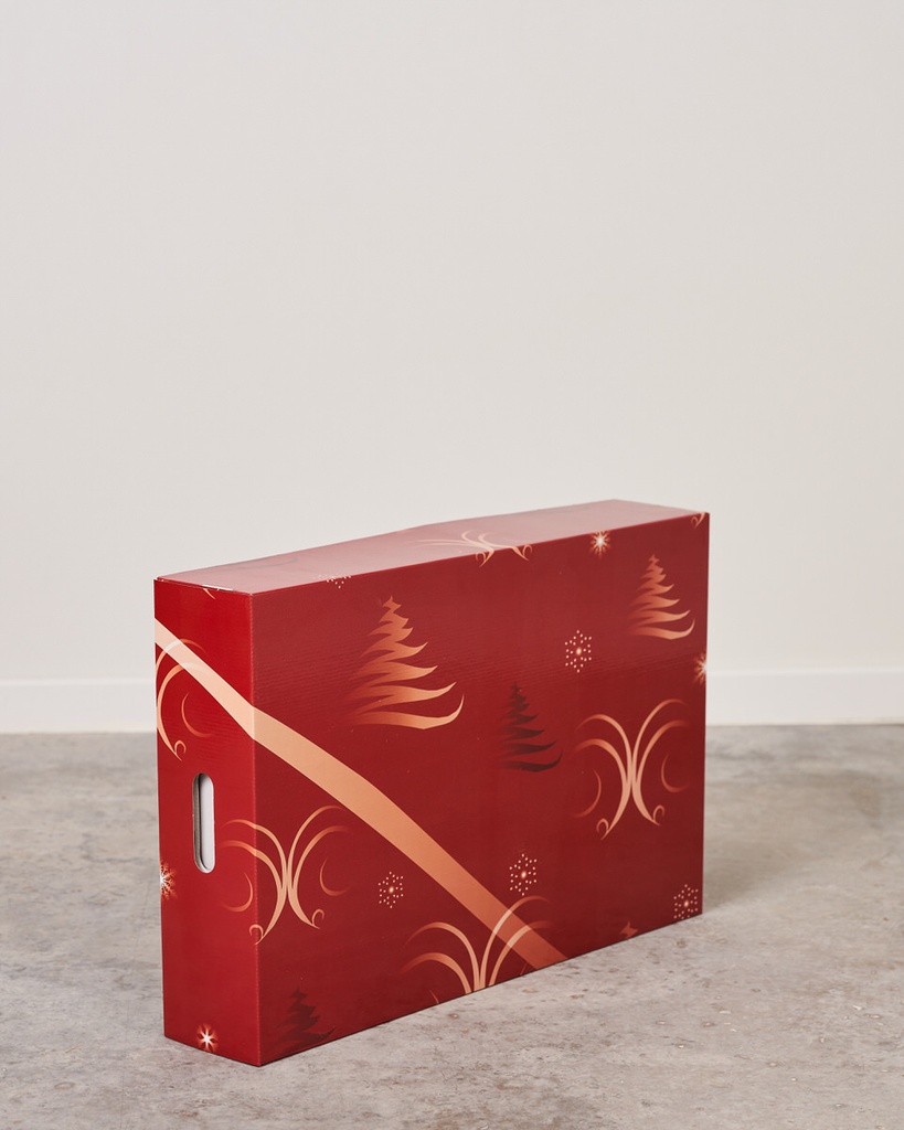 Caja cartón 605X405X120 glass roja Fondo-doble apilable