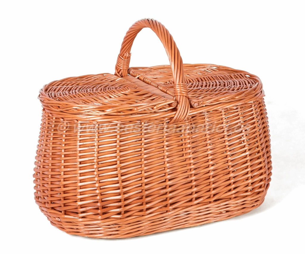 Cesta de mimbre con  tapa