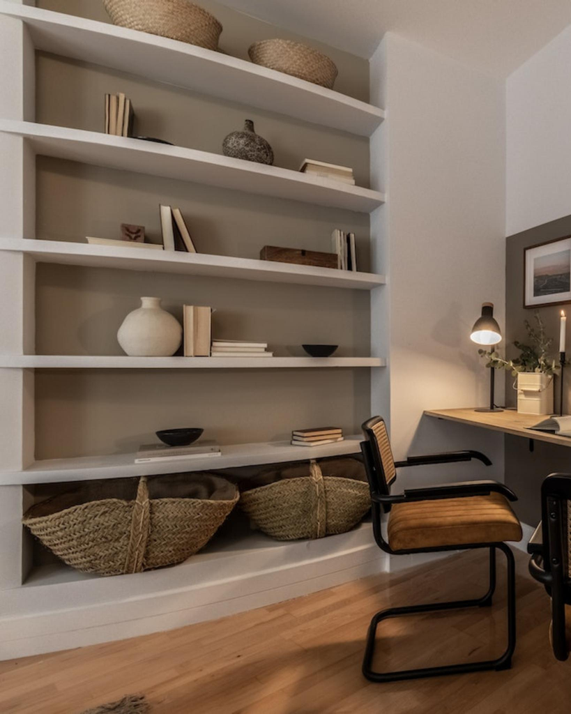 Leñero esparto oval forrado con asa transversal