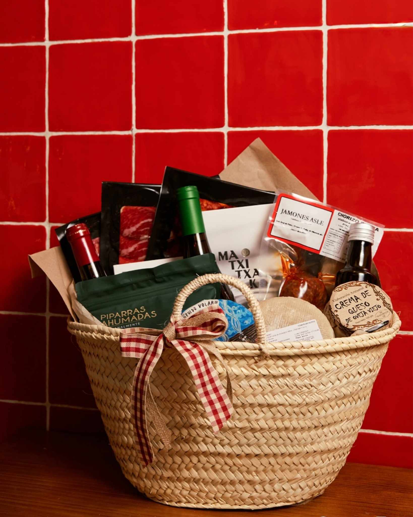 Capazo grande de palma natural con asas de pita