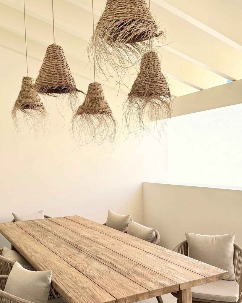 Lámpara de esparto tupida