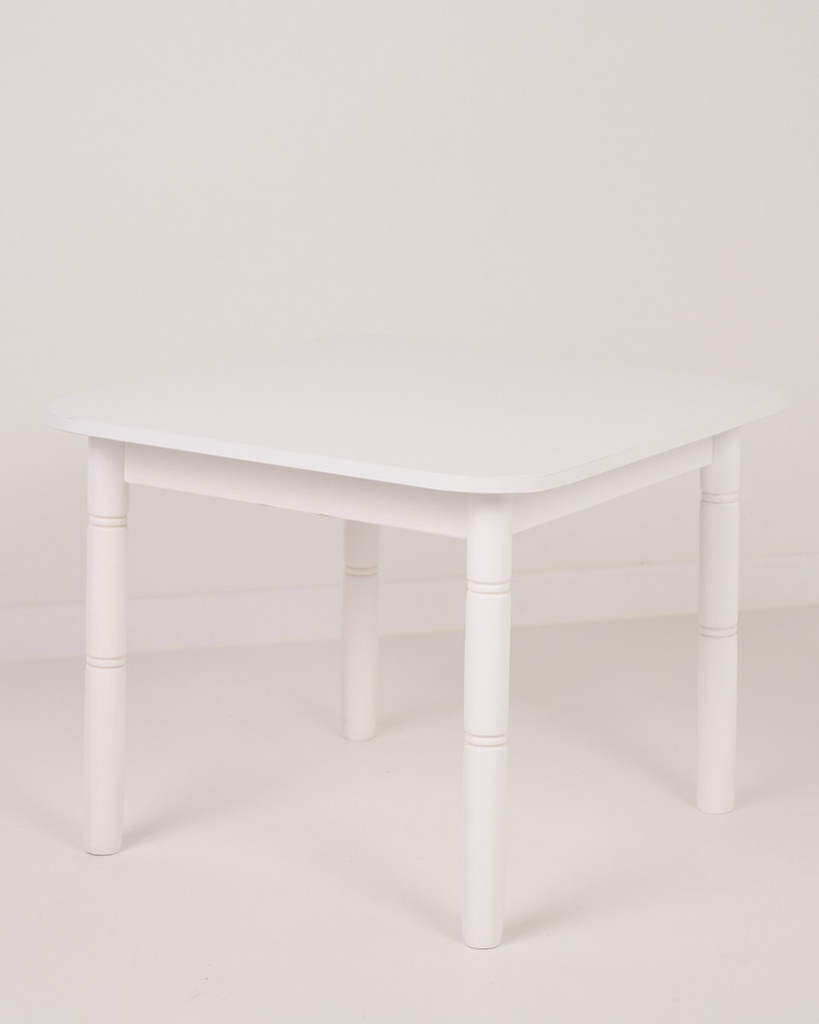 Mesa de madera infantil blanca lacada
