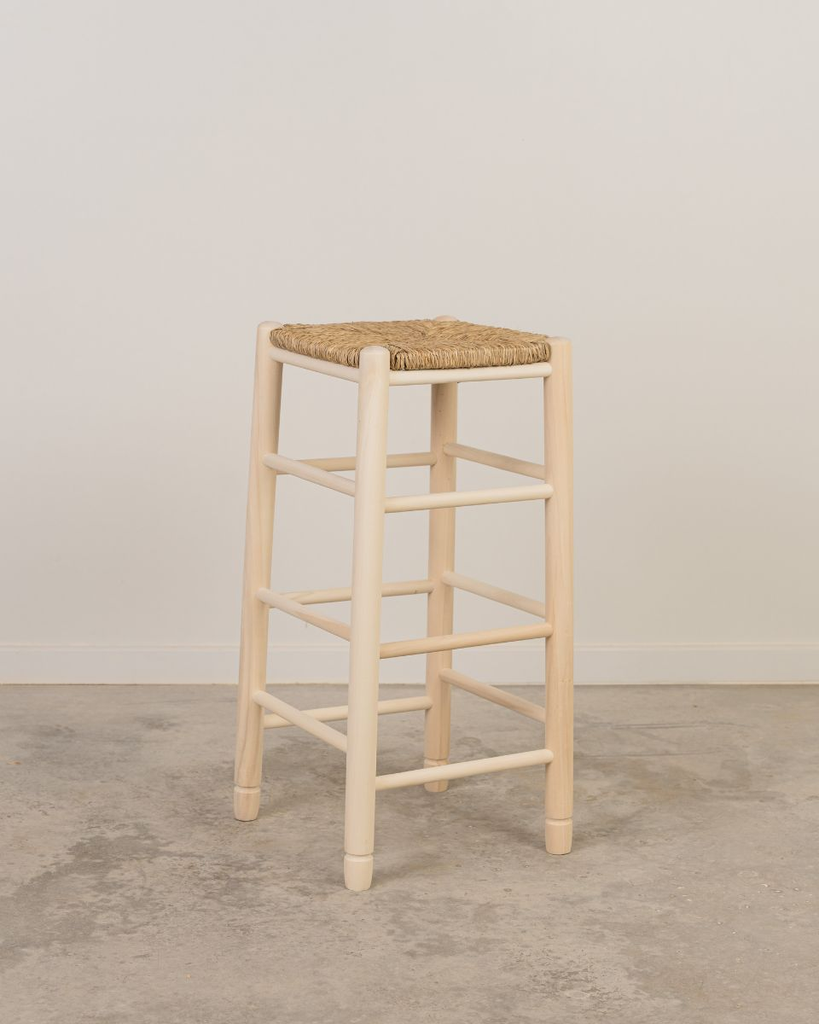 Taburete de bar madera natural. 47 a 75 cm