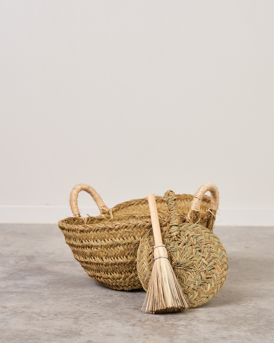 PACK Artesanal - Cesto esparto + Aventador + Escobilla