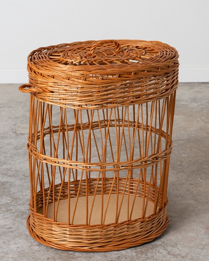 [4130] Ropero mimbre ovalado con tapa