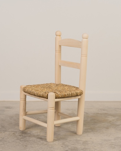 [8010] Silla costurera de madera y enea acabado natural