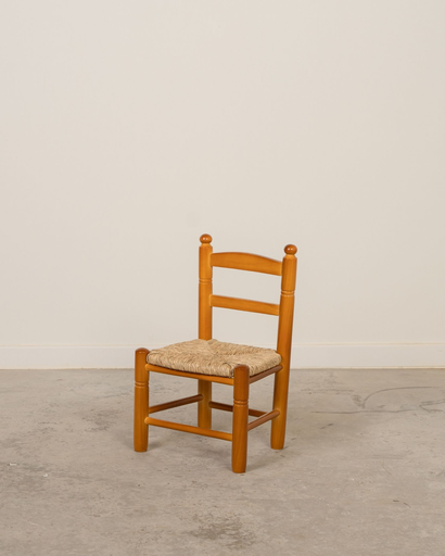 [8000-M] Silla infantil de madera y enea acabado miel