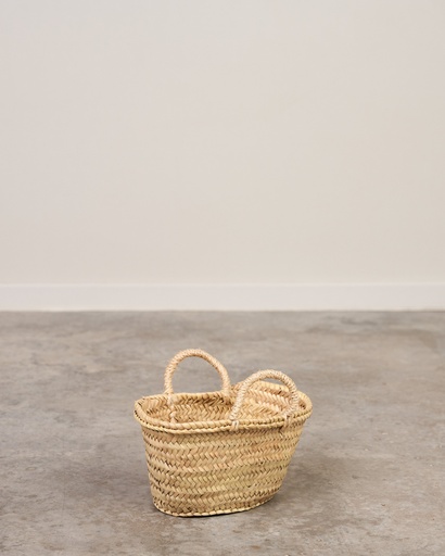 Capazo PEQUEÑO de palma natural con asas de pita