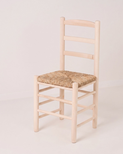 [8025] Silla de madera y enea básica