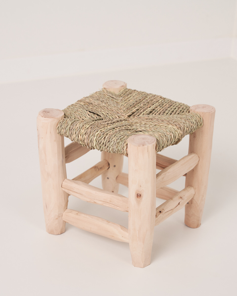 Mini Taburete de madera de eucalipto Begur