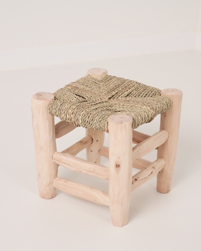 [8157] Mini Taburete de madera de eucalipto Begur