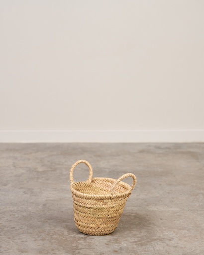 [4999] Capazo PEQUEÑO de palma con base redonda y asas de pita