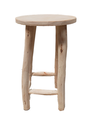 [8202] Taburete rústico de madera Safi