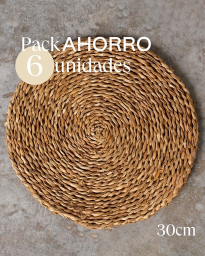 [40203006] Pack de 6 Salvamanteles de seagrass 30 cm.
