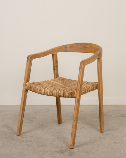 [8032] Silla de madera de teca Flores